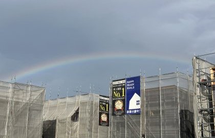 現場で🌈虹🌈