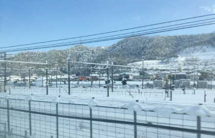 移動中の雪景色⛄