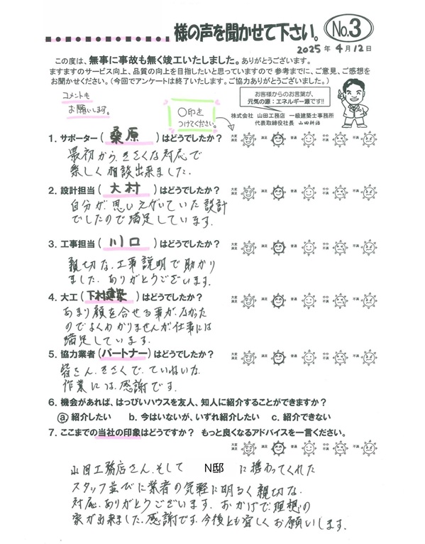 最初からきさくな対応で楽しく相談できました。